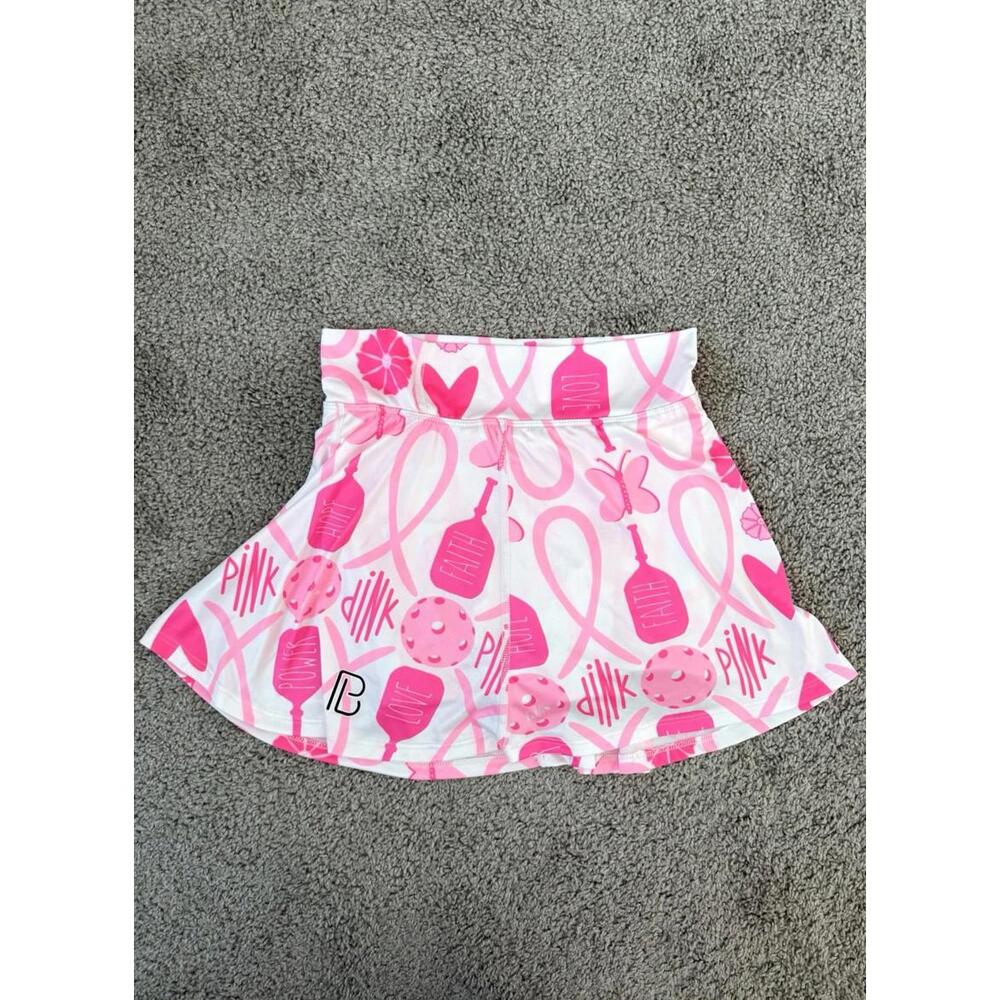 Pickleball Bella‎ Women’s Drop Pleat Hope Preppy Pink Skirt Sz S